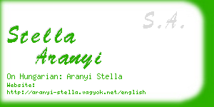 stella aranyi business card